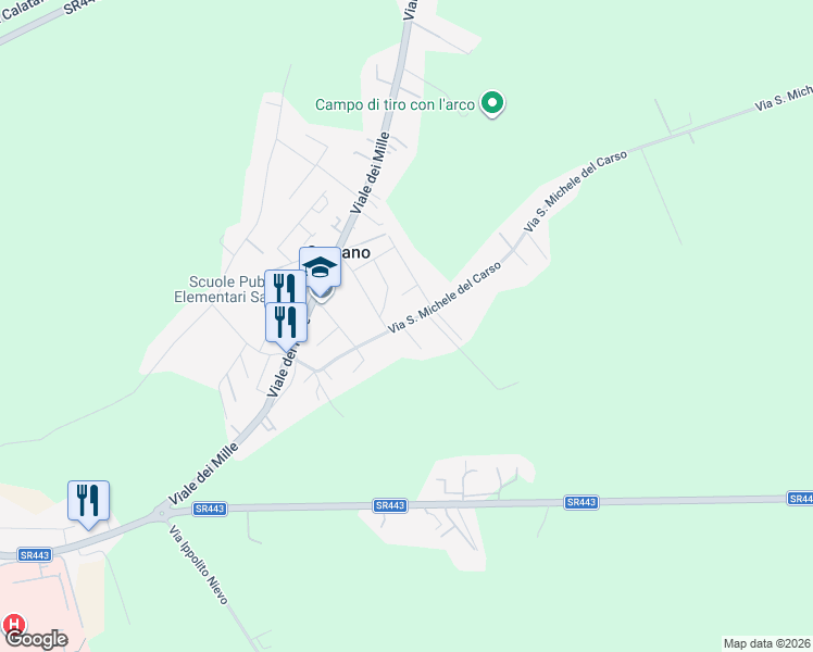 map of restaurants, bars, coffee shops, grocery stores, and more near 24 Via San Michele del Carso in Rovigo