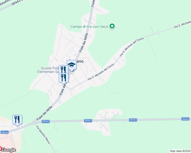 map of restaurants, bars, coffee shops, grocery stores, and more near 24 Via San Michele del Carso in Rovigo