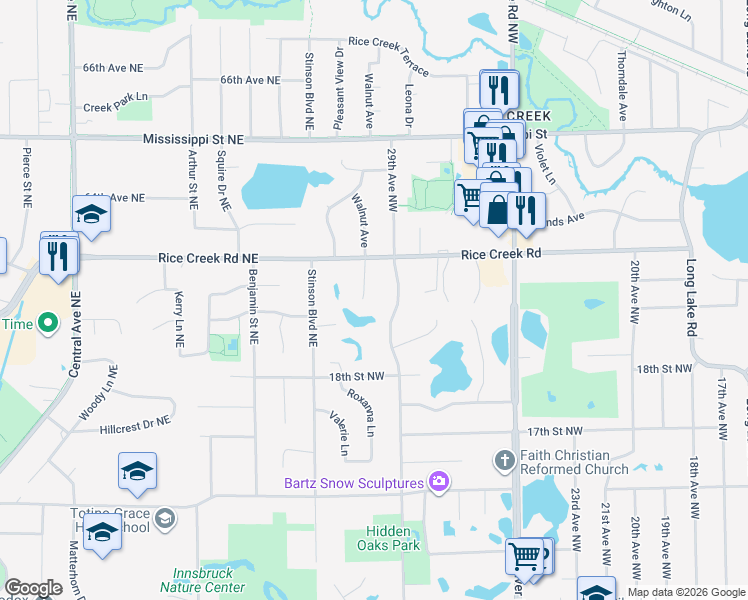 map of restaurants, bars, coffee shops, grocery stores, and more near 1925 Serendipity Court in New Brighton
