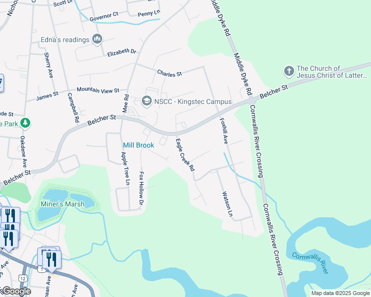 map of restaurants, bars, coffee shops, grocery stores, and more near 812 Summerfield Court in Kentville