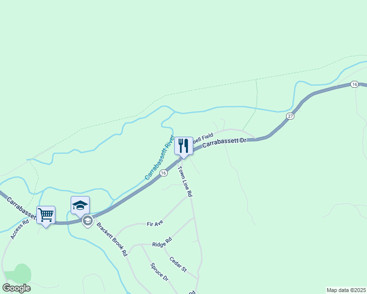 map of restaurants, bars, coffee shops, grocery stores, and more near 3022 Campbell Field in Carrabassett Valley
