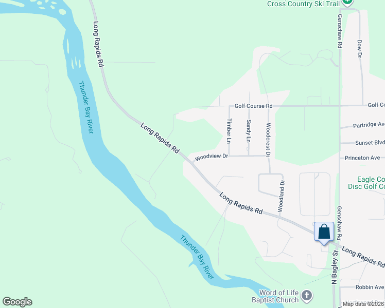 map of restaurants, bars, coffee shops, grocery stores, and more near 2227-2261 Woodview Drive in Alpena