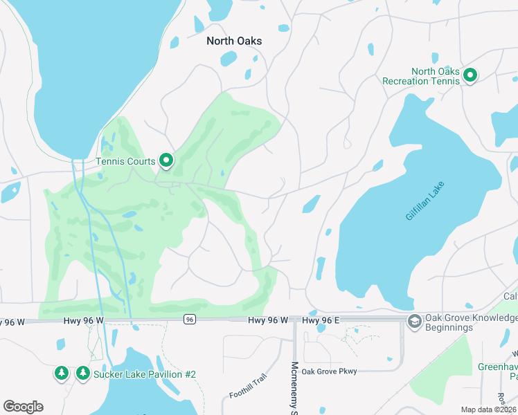 map of restaurants, bars, coffee shops, grocery stores, and more near 3 Quail Lane in North Oaks
