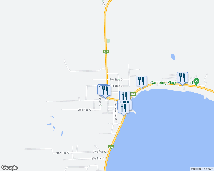 map of restaurants, bars, coffee shops, grocery stores, and more near 192-208 16e Av Ouest in Venise-en-Québec, Quebec