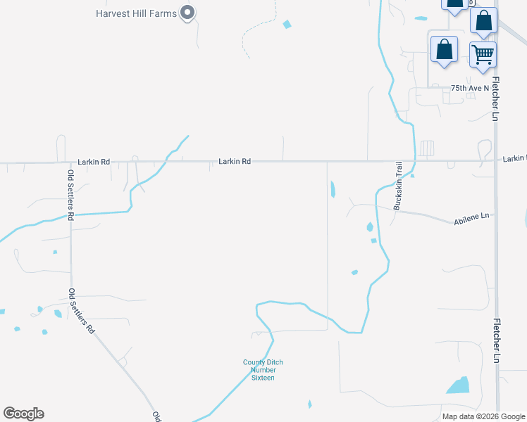 map of restaurants, bars, coffee shops, grocery stores, and more near 20417 Larkin Road in Corcoran