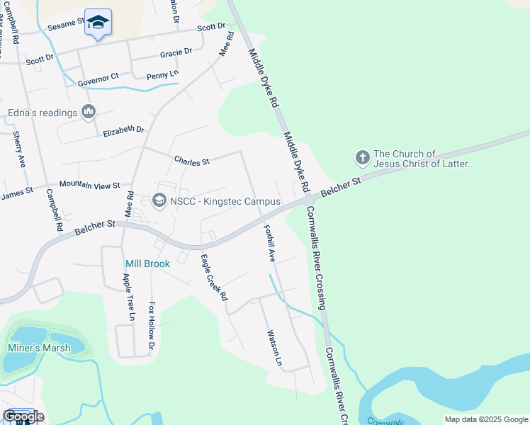 map of restaurants, bars, coffee shops, grocery stores, and more near 332 Belcher Street in Kentville