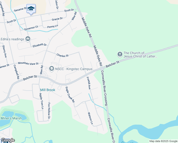 map of restaurants, bars, coffee shops, grocery stores, and more near 332 Belcher Street in Kentville