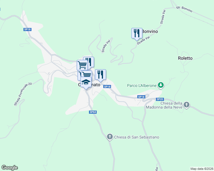 map of restaurants, bars, coffee shops, grocery stores, and more near 20 Via Piave in Cocconato