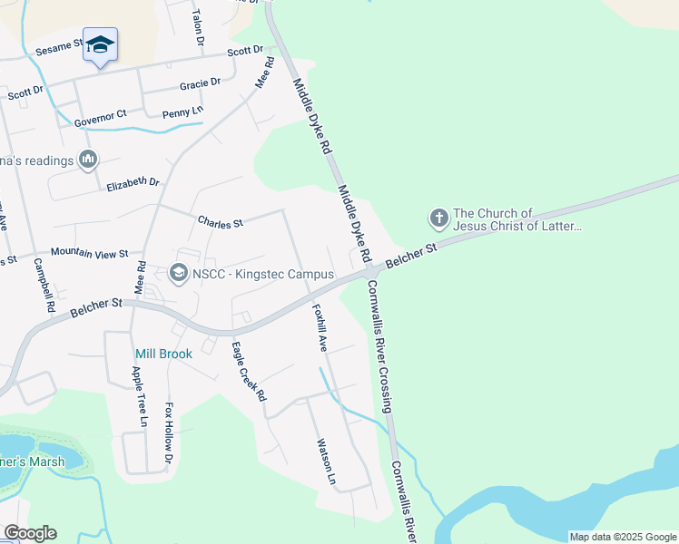 map of restaurants, bars, coffee shops, grocery stores, and more near 10 Kent Fields Place in Kentville