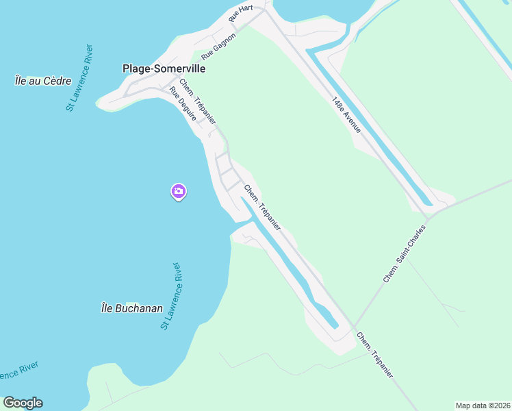 map of restaurants, bars, coffee shops, grocery stores, and more near 466 Chemin Trépanier in Saint-Anicet