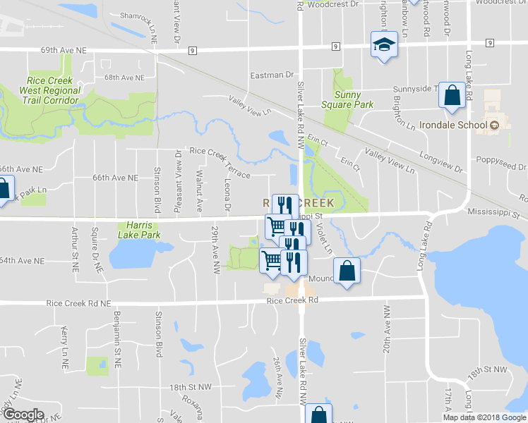 map of restaurants, bars, coffee shops, grocery stores, and more near 2200 26th Avenue Northwest in Saint Paul