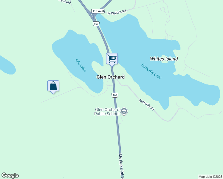 map of restaurants, bars, coffee shops, grocery stores, and more near 1005 Young's Road in Port Carling