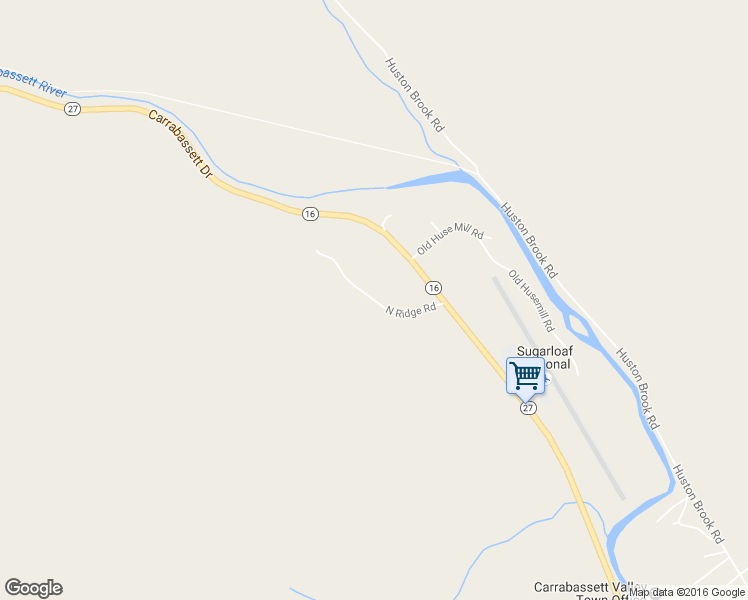 map of restaurants, bars, coffee shops, grocery stores, and more near North Ridge Road in Carrabassett Valley