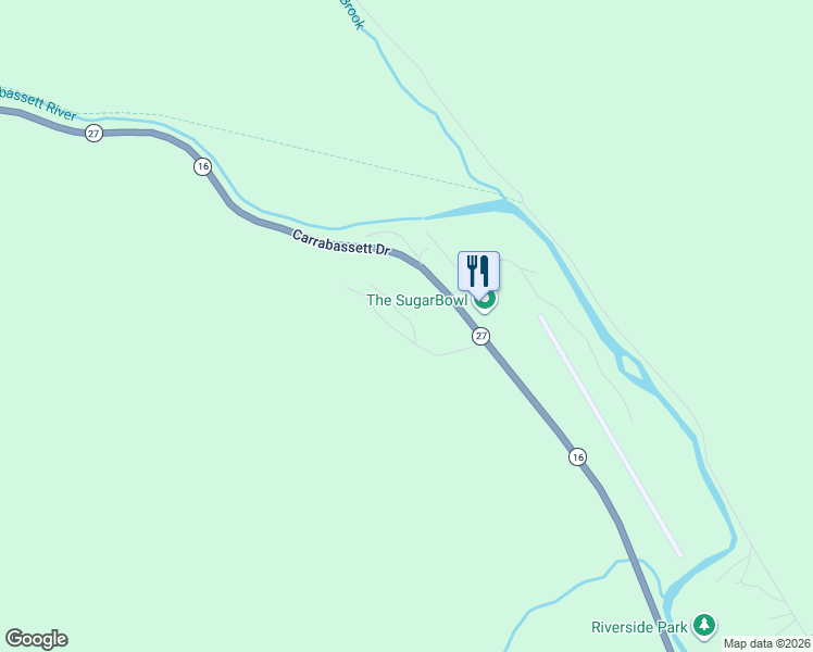 map of restaurants, bars, coffee shops, grocery stores, and more near 1008 North Ridge Road in Carrabassett Valley