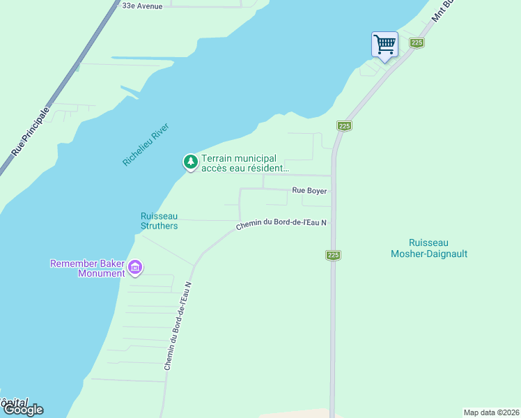 map of restaurants, bars, coffee shops, grocery stores, and more near 196 Rue Bachand in Montérégie