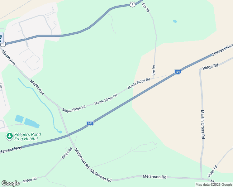 map of restaurants, bars, coffee shops, grocery stores, and more near 1741 Maple Ridge Road in Wolfville