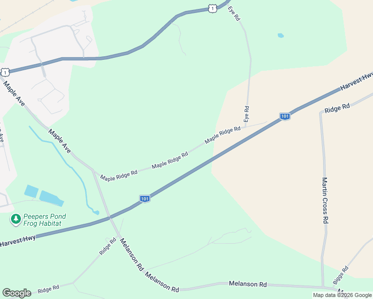 map of restaurants, bars, coffee shops, grocery stores, and more near 1741 Maple Ridge Road in Wolfville