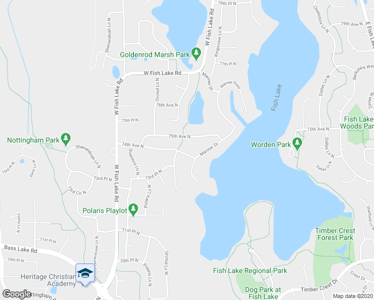 map of restaurants, bars, coffee shops, grocery stores, and more near 15026 74th Avenue North in Osseo