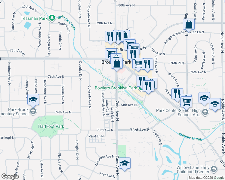 map of restaurants, bars, coffee shops, grocery stores, and more near 5948 Garwood Road in Minneapolis