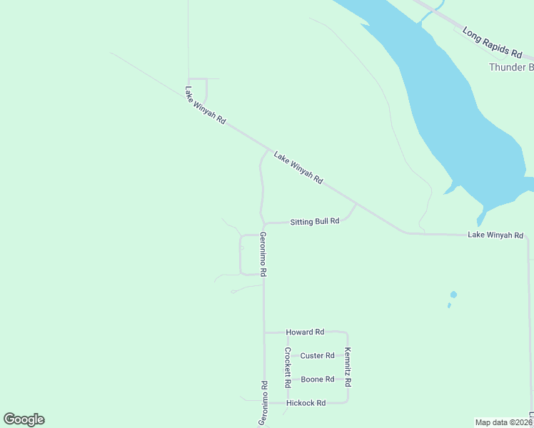map of restaurants, bars, coffee shops, grocery stores, and more near 184 Sitting Bull Road in Alpena