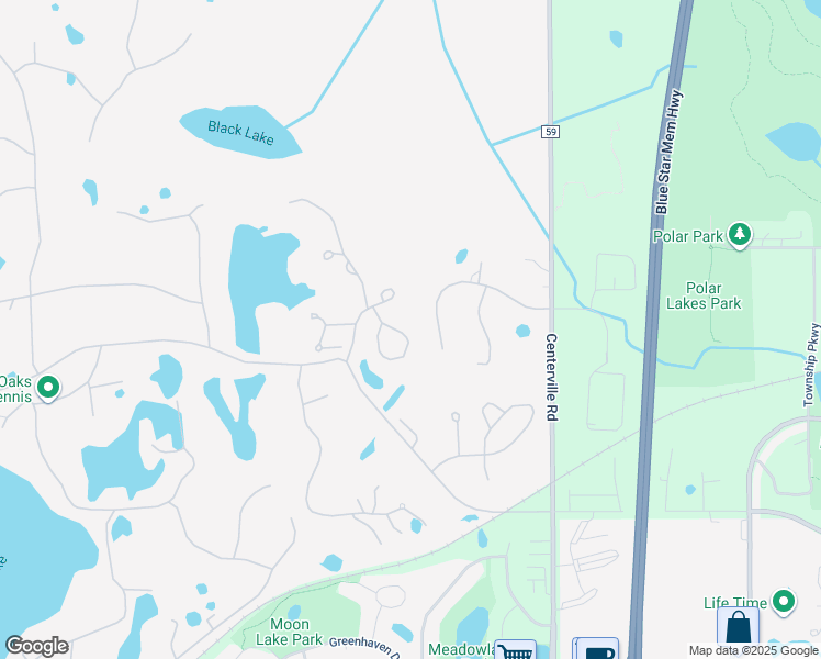 map of restaurants, bars, coffee shops, grocery stores, and more near 23 Knoll Rd in North Oaks