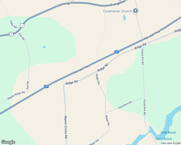 map of restaurants, bars, coffee shops, grocery stores, and more near 2003 Ridge Road in Wolfville