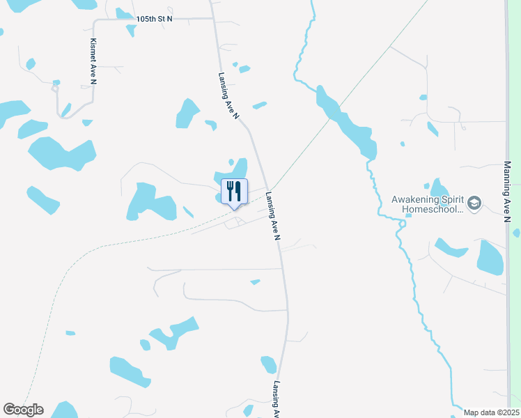 map of restaurants, bars, coffee shops, grocery stores, and more near 9936 Lansing Avenue North in Stillwater