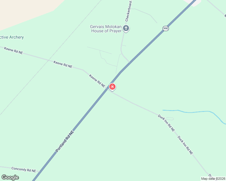 map of restaurants, bars, coffee shops, grocery stores, and more near 12017 Duck Inn Road Northeast in Gervais