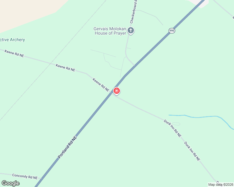 map of restaurants, bars, coffee shops, grocery stores, and more near 12008 Duck Inn Road Northeast in Gervais