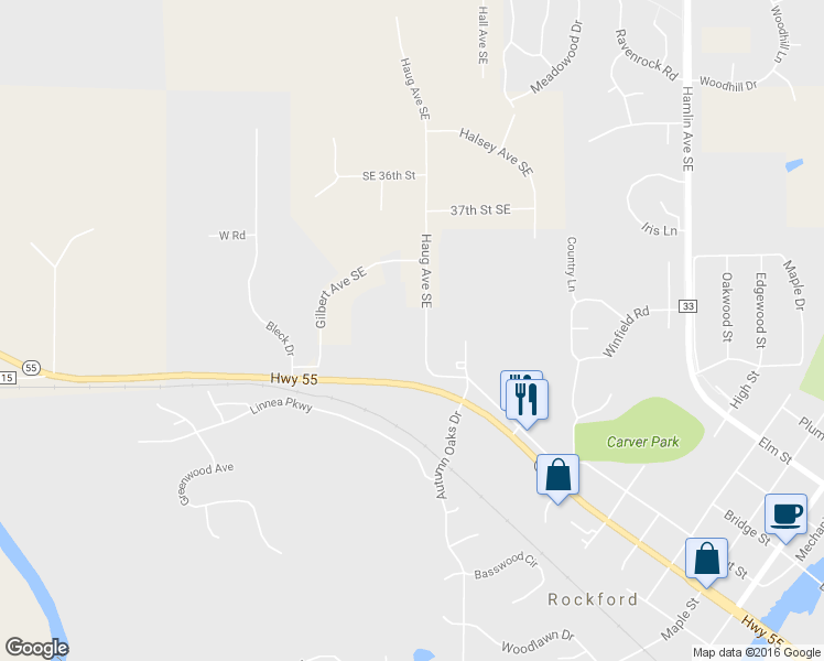 map of restaurants, bars, coffee shops, grocery stores, and more near 9004 Marsh Run Street in Rockford