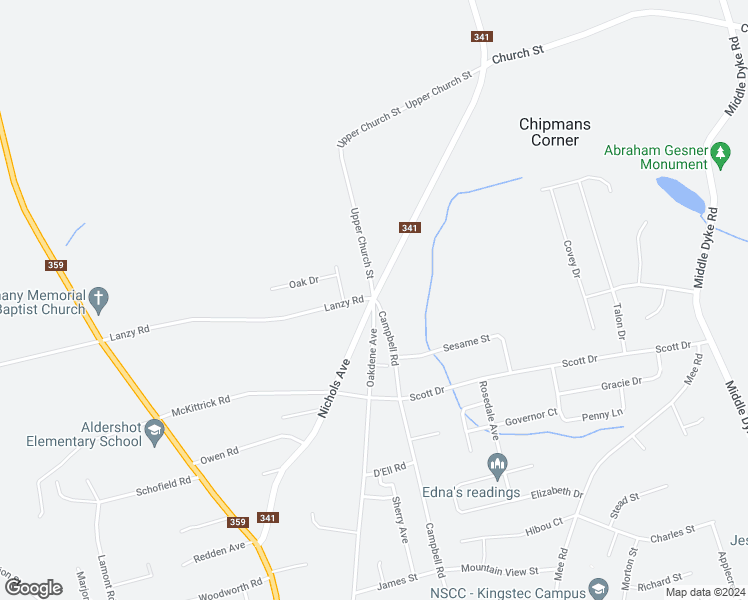 map of restaurants, bars, coffee shops, grocery stores, and more near Nichols Avenue in Kentville