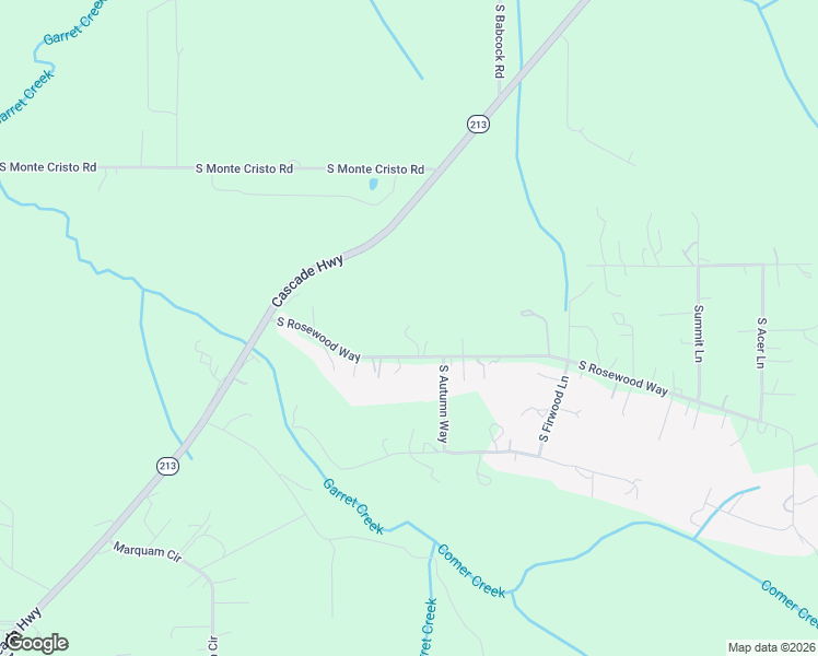 map of restaurants, bars, coffee shops, grocery stores, and more near 10271 South Rosewood Way in Molalla