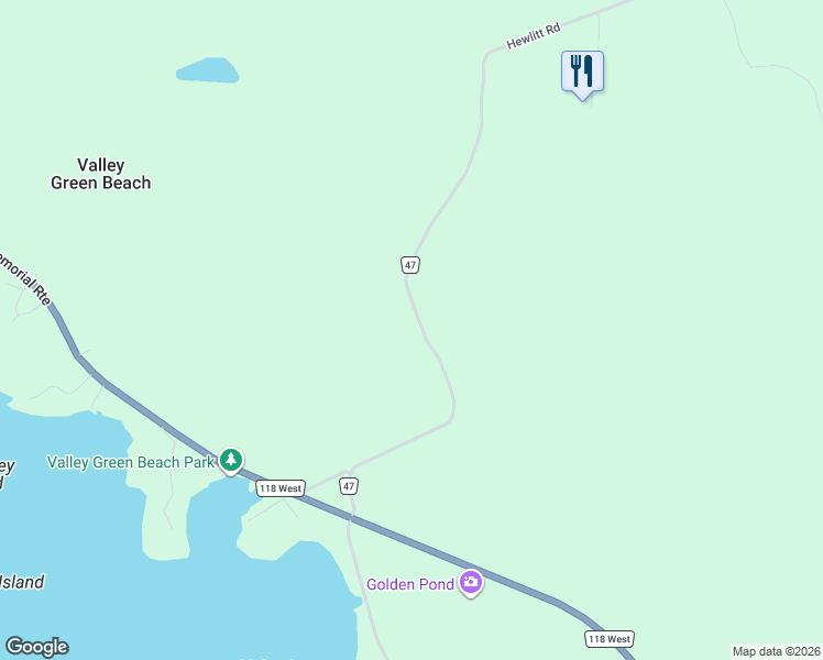 map of restaurants, bars, coffee shops, grocery stores, and more near 1079 Hewlitt Road in Port Carling
