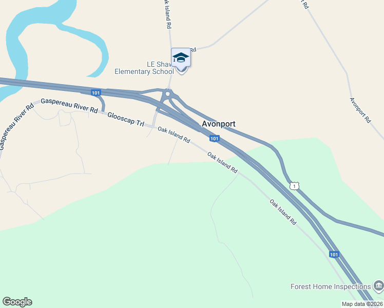 map of restaurants, bars, coffee shops, grocery stores, and more near 355 Oak Island Road in Avonport