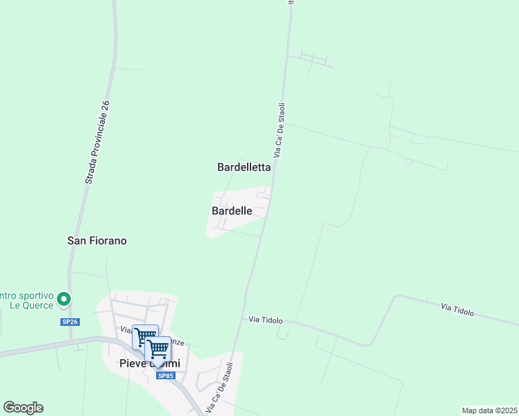 map of restaurants, bars, coffee shops, grocery stores, and more near 5 Via Bardella in Provincia di Cremona