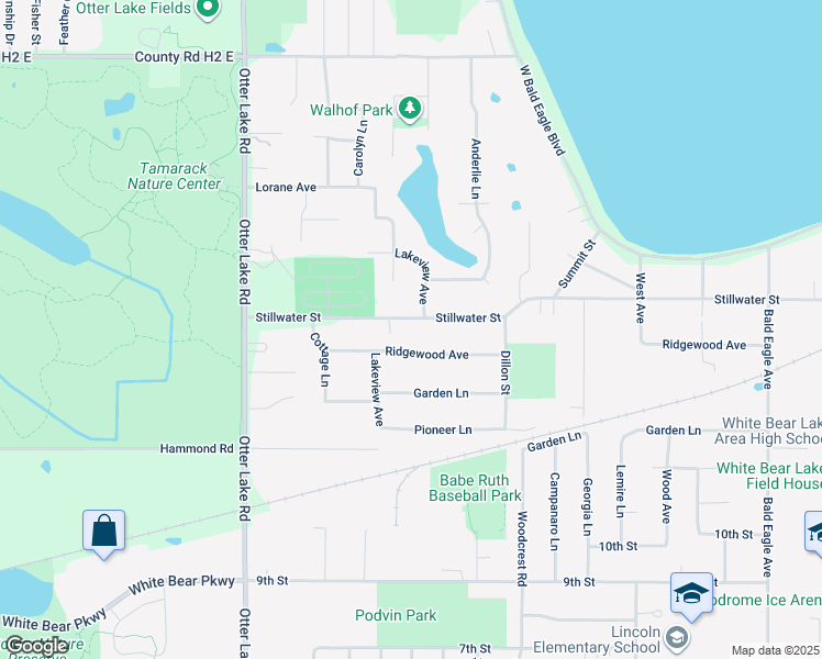 map of restaurants, bars, coffee shops, grocery stores, and more near 1682 Stillwater Street in White Bear Lake