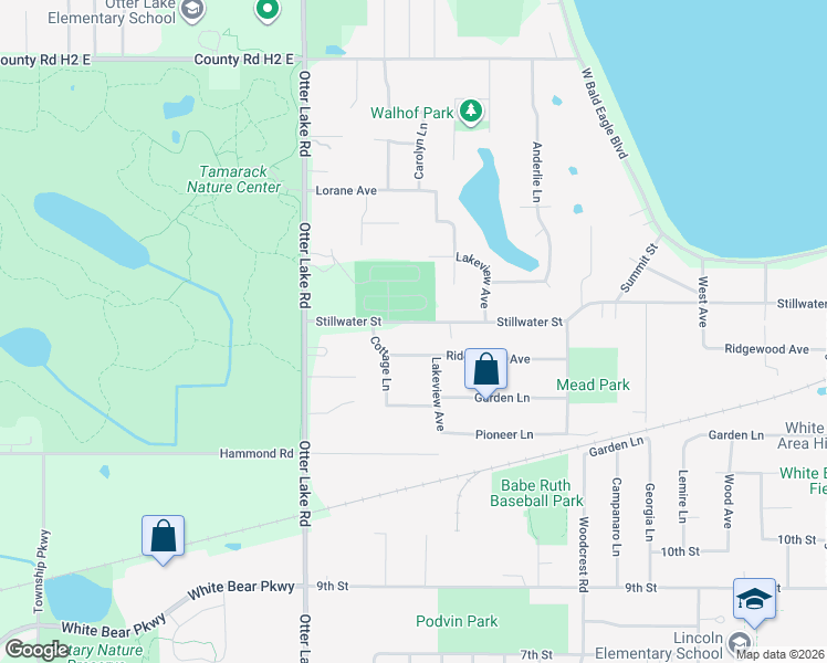map of restaurants, bars, coffee shops, grocery stores, and more near 1640 Stillwater Street in White Bear Lake