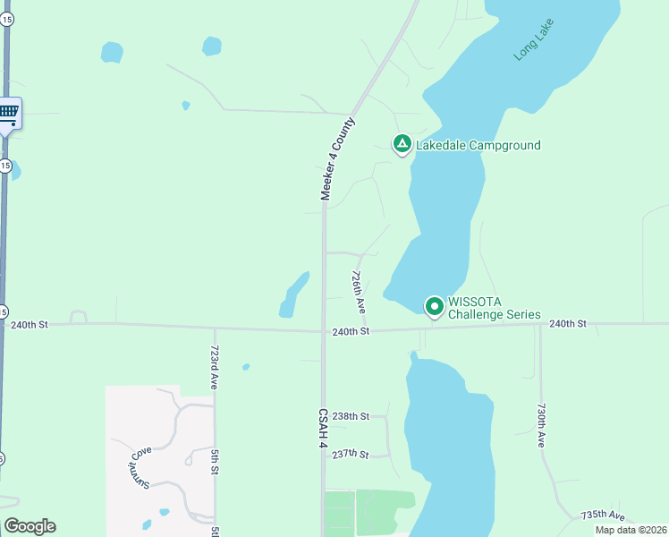 map of restaurants, bars, coffee shops, grocery stores, and more near 72515 242nd Street in Dassel