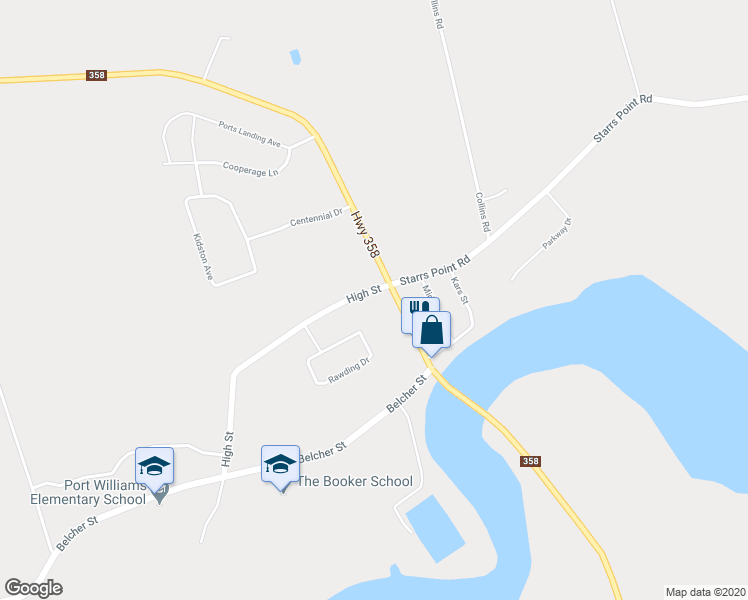 map of restaurants, bars, coffee shops, grocery stores, and more near 1064 High Street in Port Williams