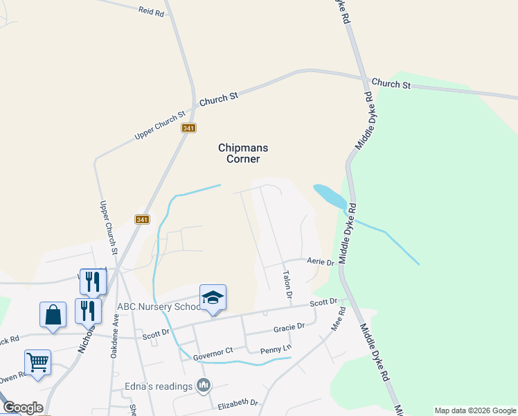 map of restaurants, bars, coffee shops, grocery stores, and more near 96 Talon Drive in Kentville