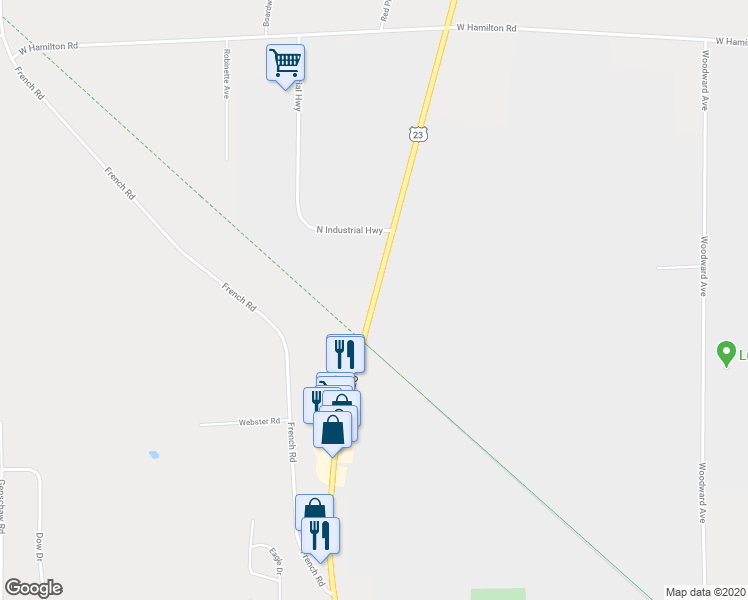 map of restaurants, bars, coffee shops, grocery stores, and more near 3128 U.S. 23 in Alpena