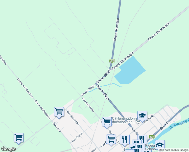 map of restaurants, bars, coffee shops, grocery stores, and more near 271 Rue Bergeron in Godmanchester