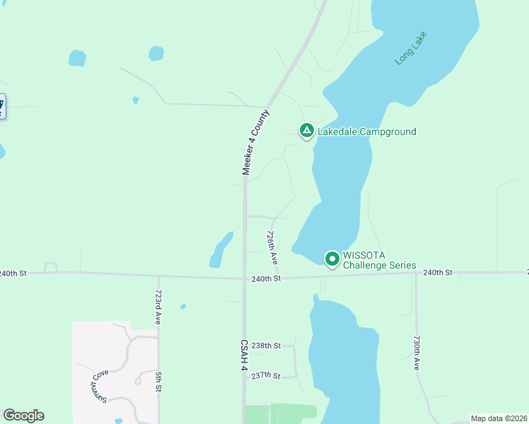 map of restaurants, bars, coffee shops, grocery stores, and more near 72515 242nd Street in Dassel