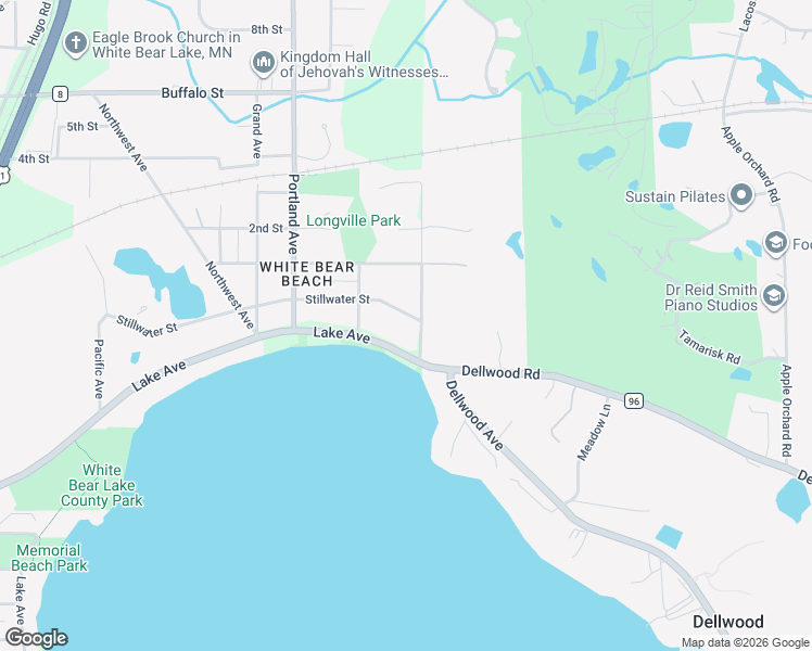 map of restaurants, bars, coffee shops, grocery stores, and more near 5211 East County Line Road North in White Bear Lake