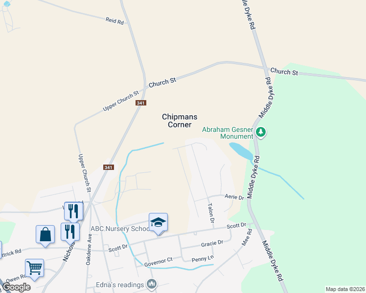 map of restaurants, bars, coffee shops, grocery stores, and more near Golden Eagle Drive in Kings County