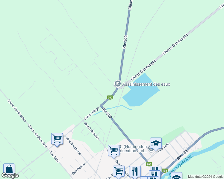 map of restaurants, bars, coffee shops, grocery stores, and more near 1960 Chemin New Erin in Godmanchester
