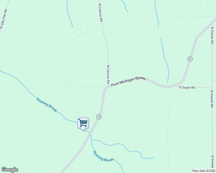 map of restaurants, bars, coffee shops, grocery stores, and more near 8000-8418 North Carlson Road in Northport