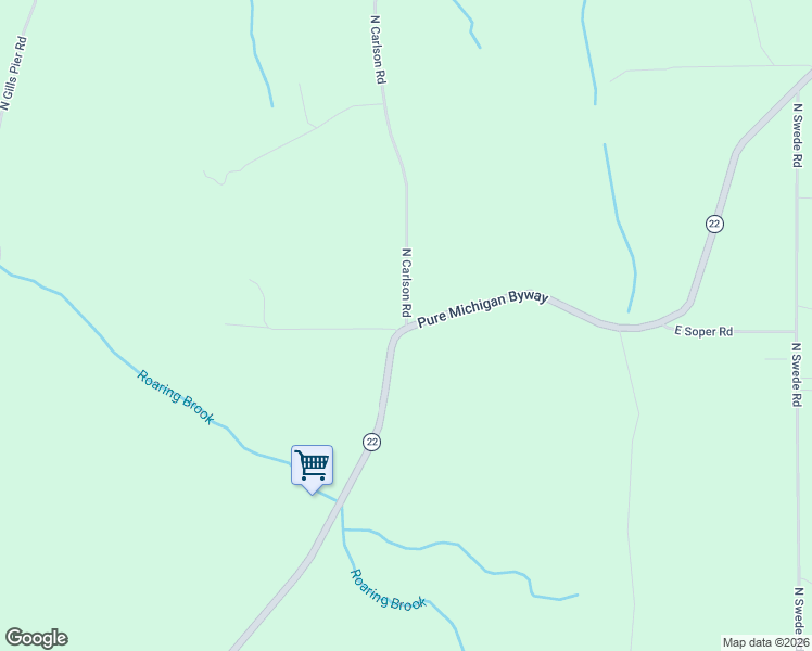 map of restaurants, bars, coffee shops, grocery stores, and more near 8000 North Carlson Road in Northport