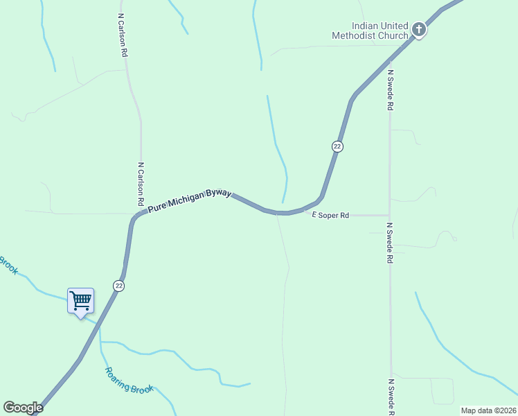map of restaurants, bars, coffee shops, grocery stores, and more near North Manitou Trail in Northport