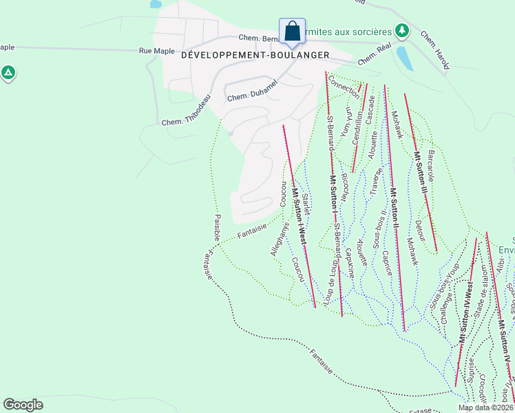 map of restaurants, bars, coffee shops, grocery stores, and more near 527 Chemin Boulanger in Sutton